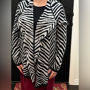 Chaus Black and White Zebra Cardigan